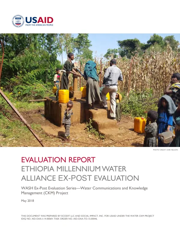 Evaluation report : Ethiopia millennium water alliance ex-post evaluation
