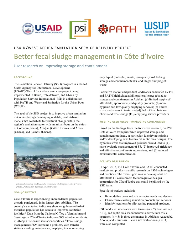 Better Fecal Sludge Management in Côte d’Ivoire