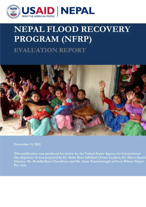 Nepal Flood Recovery Program (NFRP) - Evaluation Report