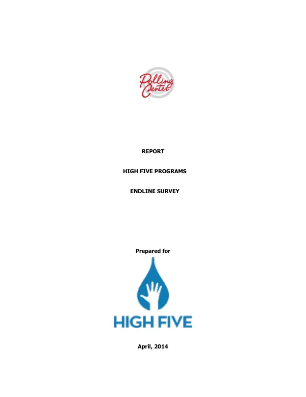 High Five ("High 5") Programs Endline Survey