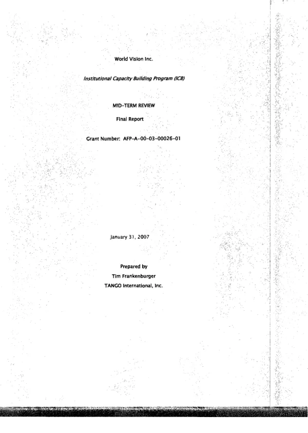 Institutional Capacity Building (ICB) Program - Mid-Term Review Final Report