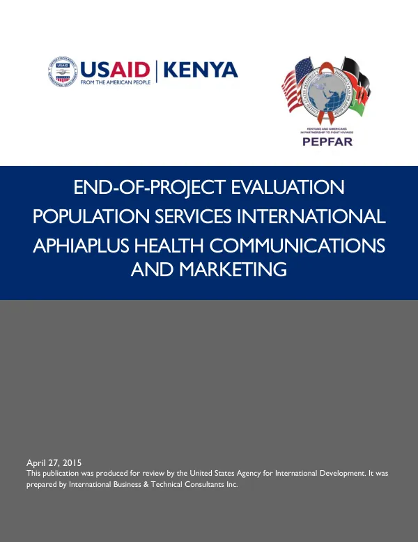 End-of-Project Evaluation – APHIAplus Health Communications and Marketing