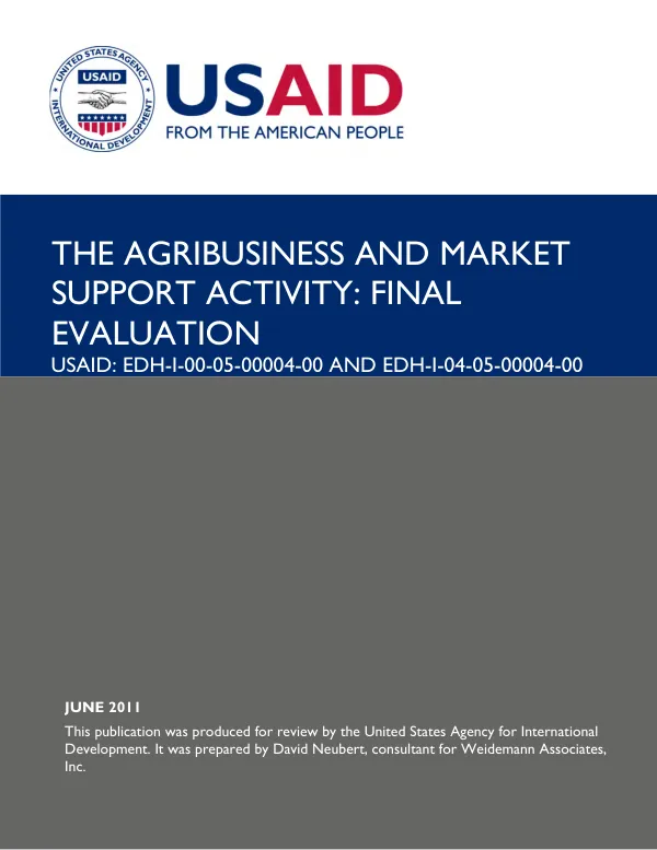 The Agribusiness and Market Support Activity - Final Evaluation