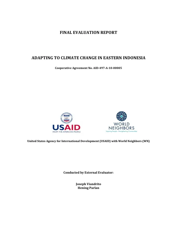 Adapting to Climate Change in Eastern Indonesia - Final Evaluation Report