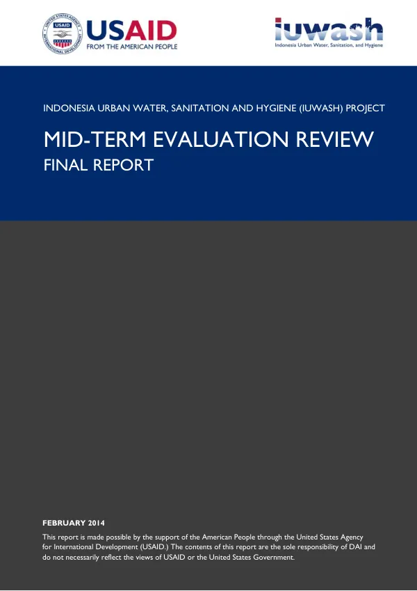 Indonesia Urban Water, Sanitation and Hygiene Mid-Term Evaluation Review - Final Report