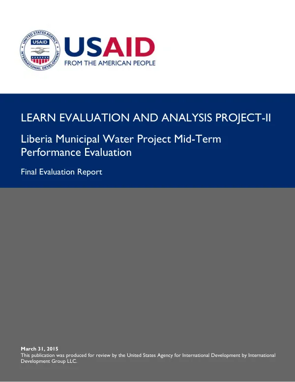 Liberia Municipal Water Project Mid-Term Performance Evaluation