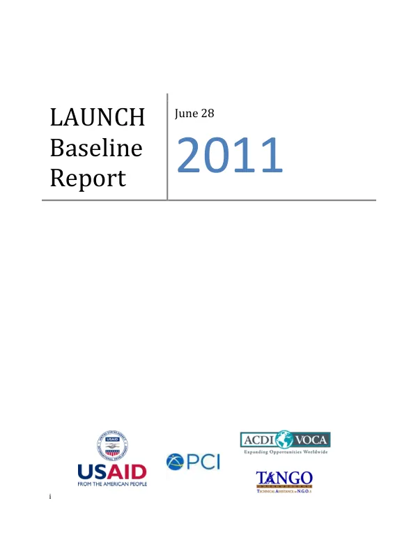 Liberian Agricultural Upgrading, Nutrition and Child Health (LAUNCH) Baseline Report