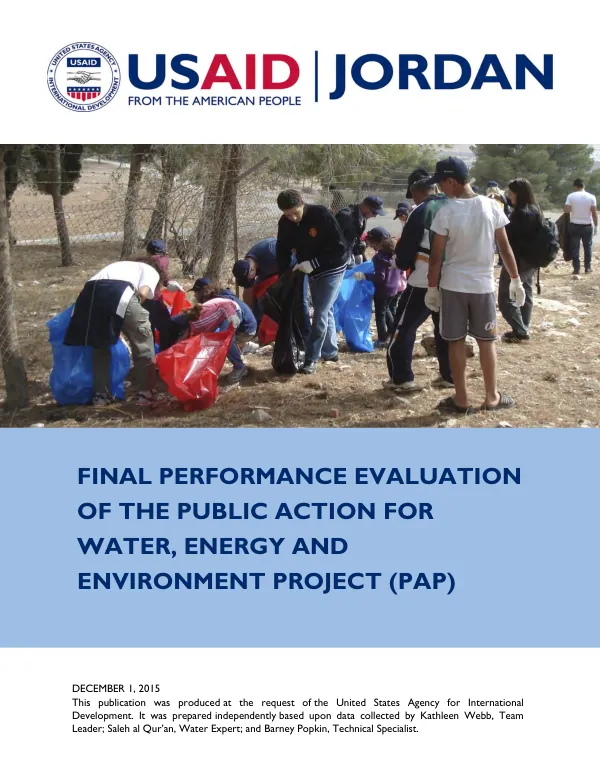 Final Performance Evaluation of the Public Action for Water, Energy and Environment Project (PAP)