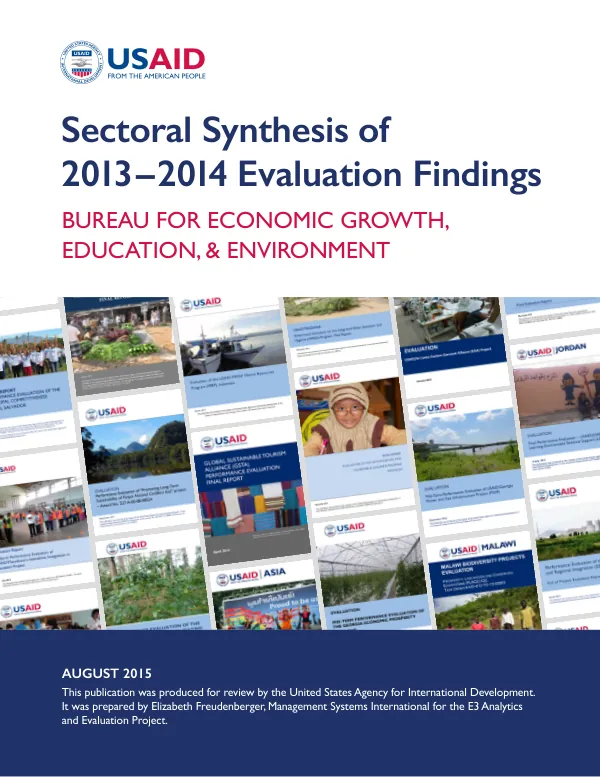 Sectoral Synthesis of 2013–2014 Evaluation Findings