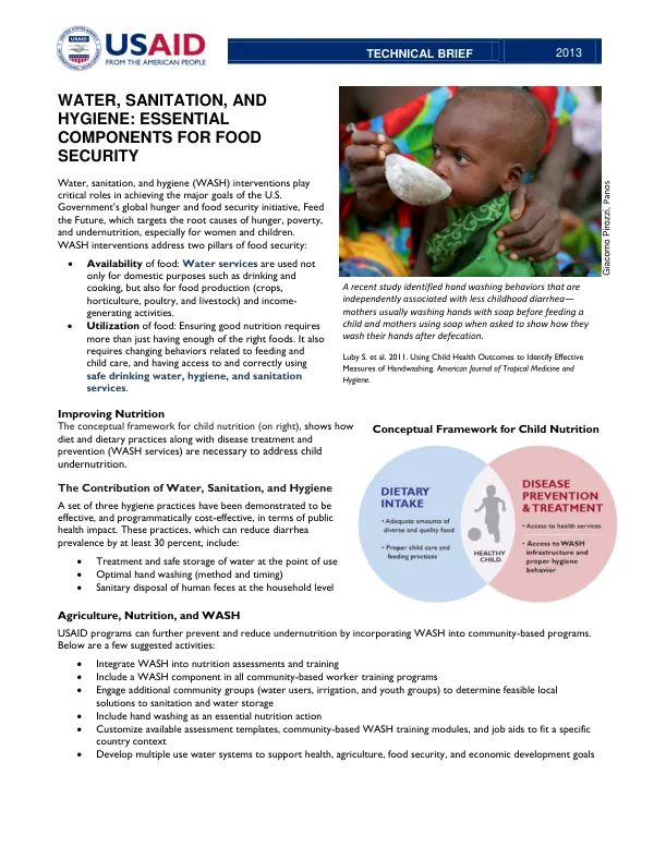 Water, Sanitation, and Hygiene: Essential Components for Food Security