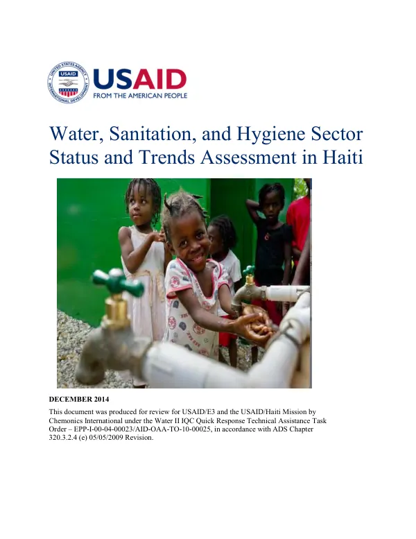 Water, Sanitation, and Hygiene Sector Status and Trends Assessment in Haiti