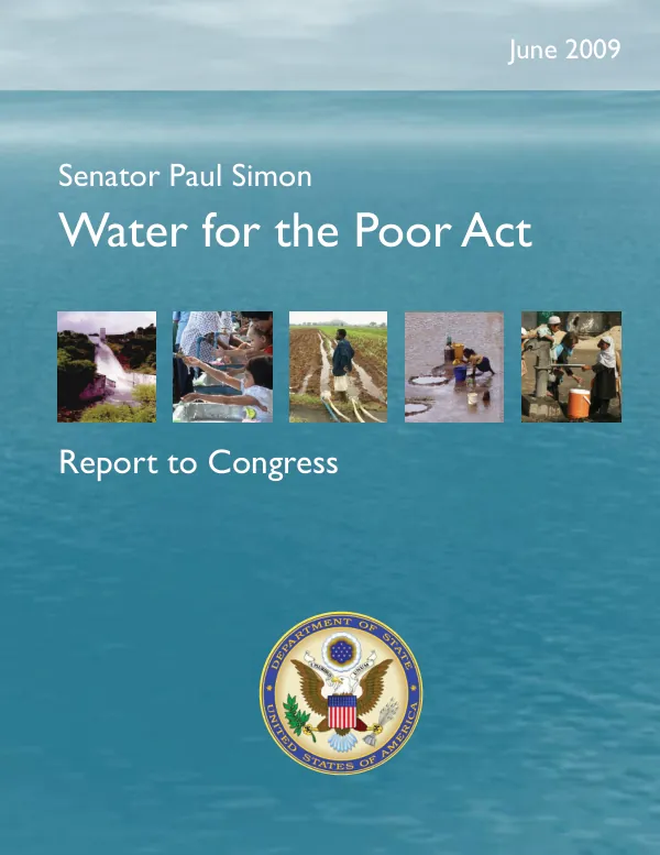 Senator Paul Simon Water for the Poor Act: 2009 Report to Congress