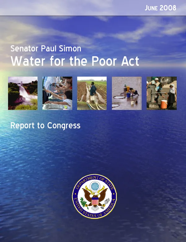 Senator Paul Simon Water for the Poor Act: 2008 Report to Congress
