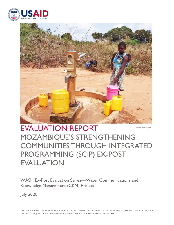 Evaluation report : Mozambique’s strengthening communities through integrated programming (SCIP) ex-post evaluation