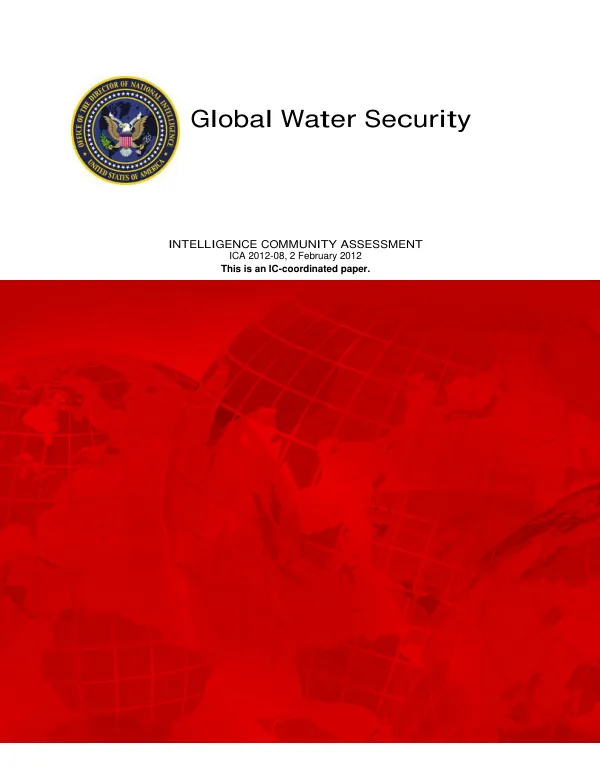 Intelligence Community Assessment on Global Water Security