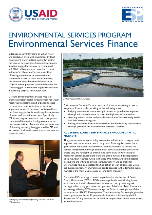 Indonesia ESP – Environmental Services Finance