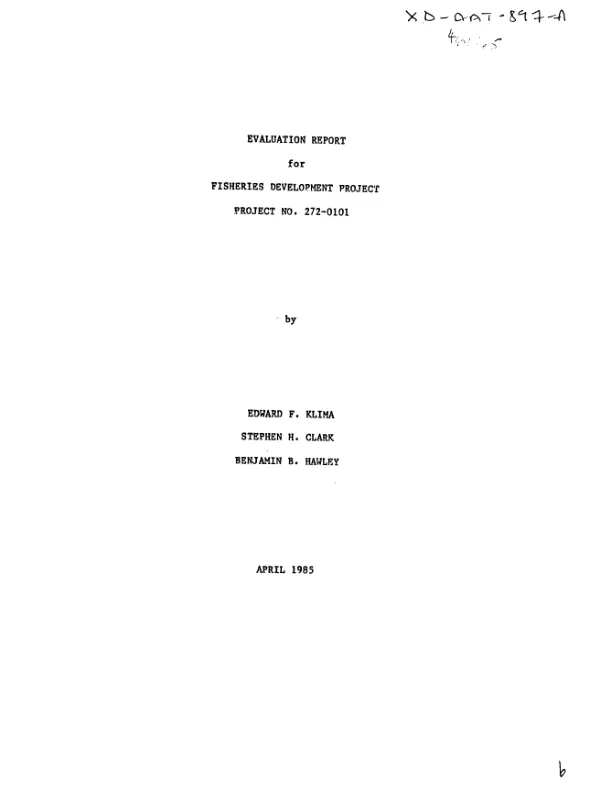 Evaluation report for fisheries development project