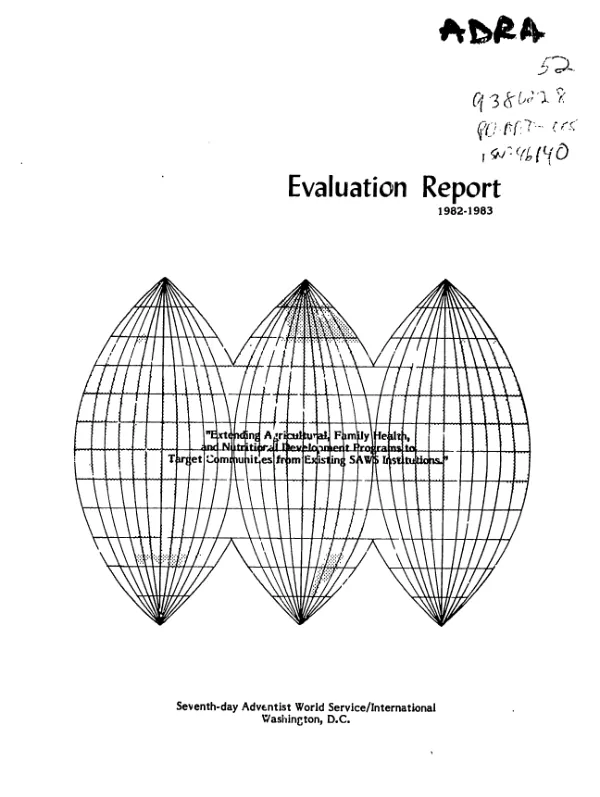 Extending agricultural, family health, and nutritional development programs to target communities from existing SAWS institutions : October 1, 1982-September 30, 1983