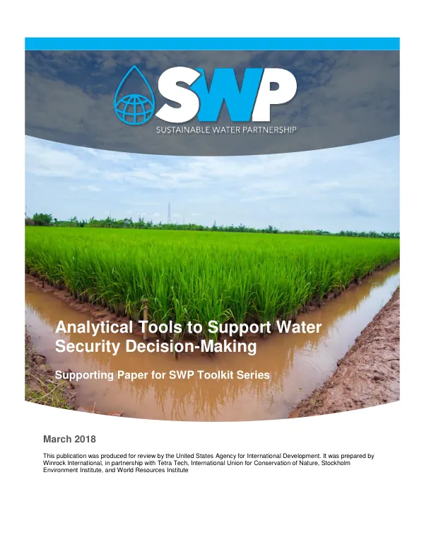 Analytical Tools to Support Water Security Decision Making