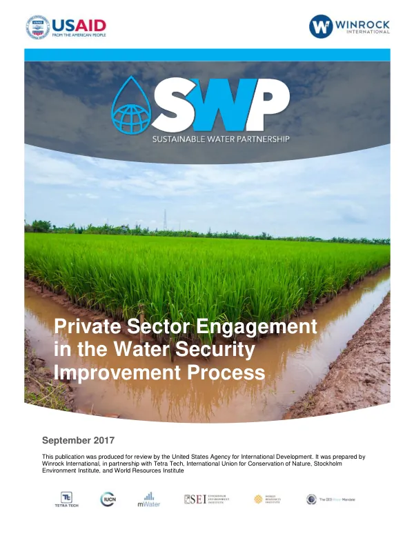 Private Sector Engagement in the Water Security Improvement Process