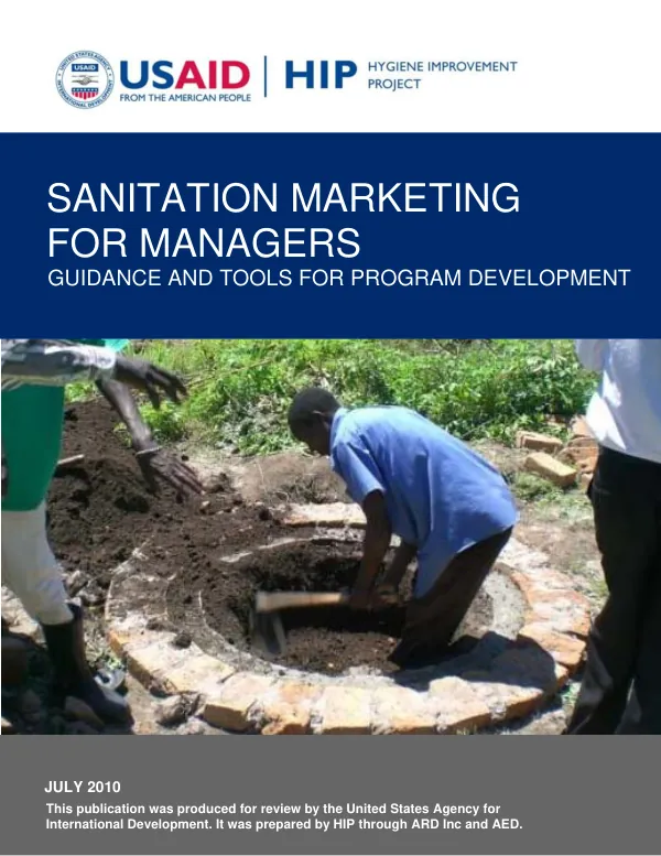 Sanitation Marketing for Managers: Guidance and Tools for Program Development