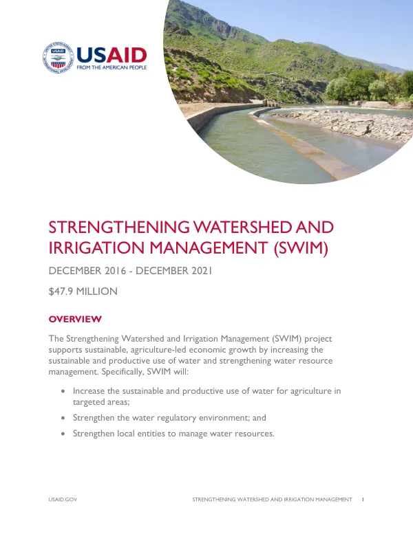 Fact Sheet: Afghanistan Strengthening Watershed and Irrigation Management (SWIM)