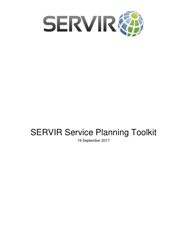 SERVIR Service Planning Toolkit
