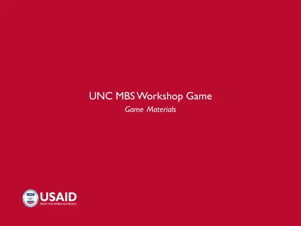 WASHPaLS Market Based Sanitation (MBS) Game Materials