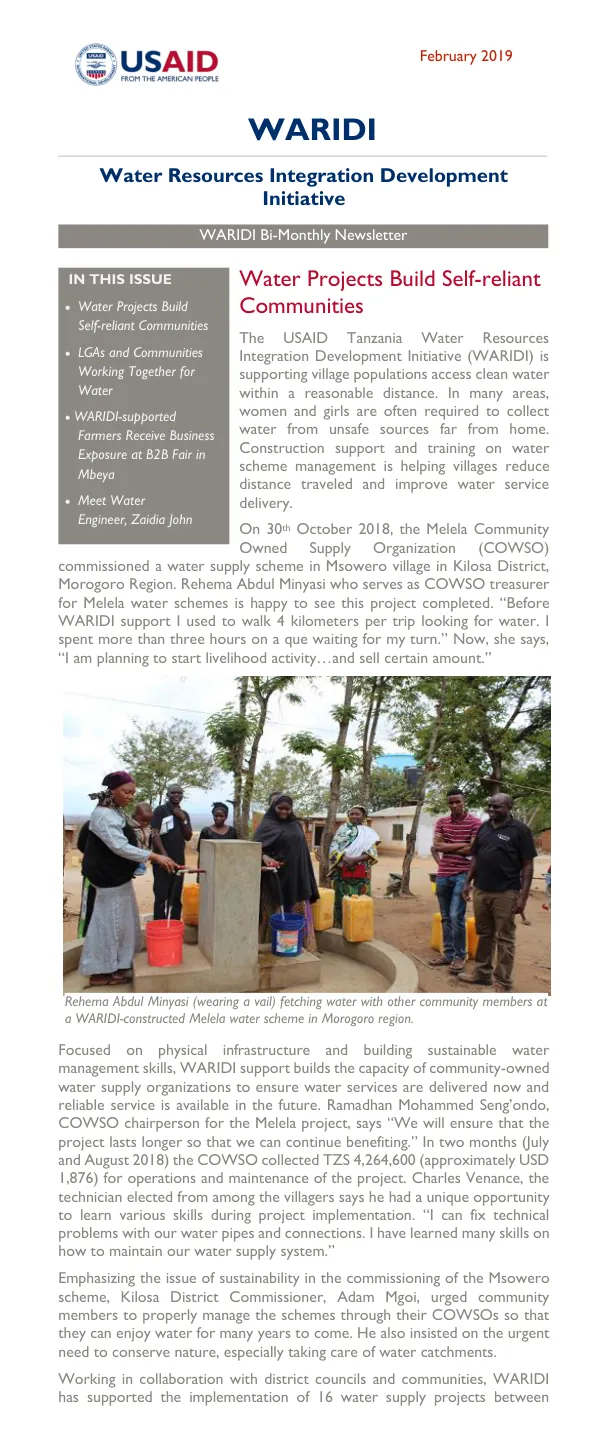 WARIDI Newsletters 2019