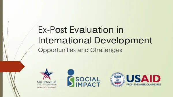 Ex-Post Evaluation in International Development: Opportunities and Challenges
