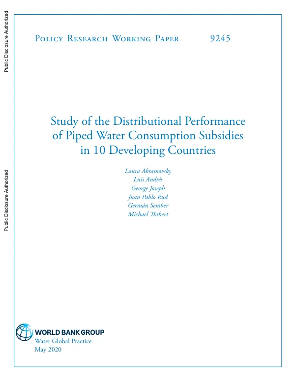 Study of the Distributional Performance of Piped Water Consumption Subsidies in 10 Developing Countries