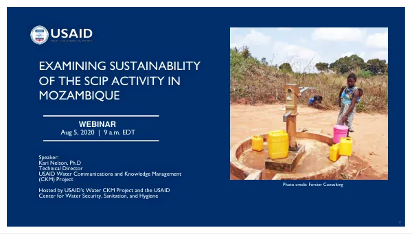 Webinar: Examining Sustainability of a USAID funded WASH Activity in Mozambique