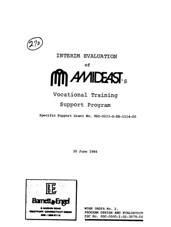 Interim evaluation of AMIDEAST's vocational training support program