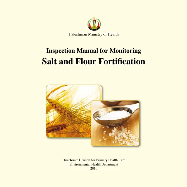 Salt and Flour Fortification Inspection Manual