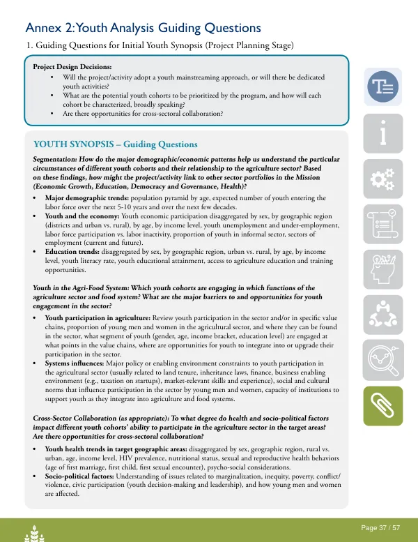 BFS Volume 1 Finalsm Annex 2: Youth Analysis and Guiding Questions