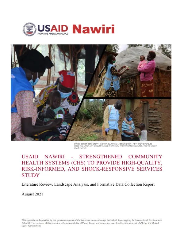 USAID NAWIRI: CHS Literature Review, Landscape Analysis, and Formative Data Collection Report