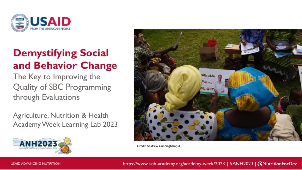 USAID: Demystifying Social and Behavior Change