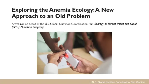 Exploring the Anemia Ecology: A New Approach to an Old Problem (Webinar Slides)