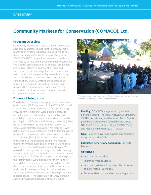COMACO Case Study: Integrating Family Planning, Food Security, and Nutrition for Conservation