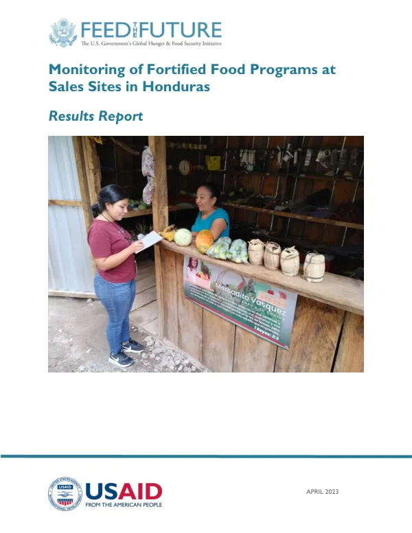 Monitoring Fortified Food Programs in Honduras: Final Results