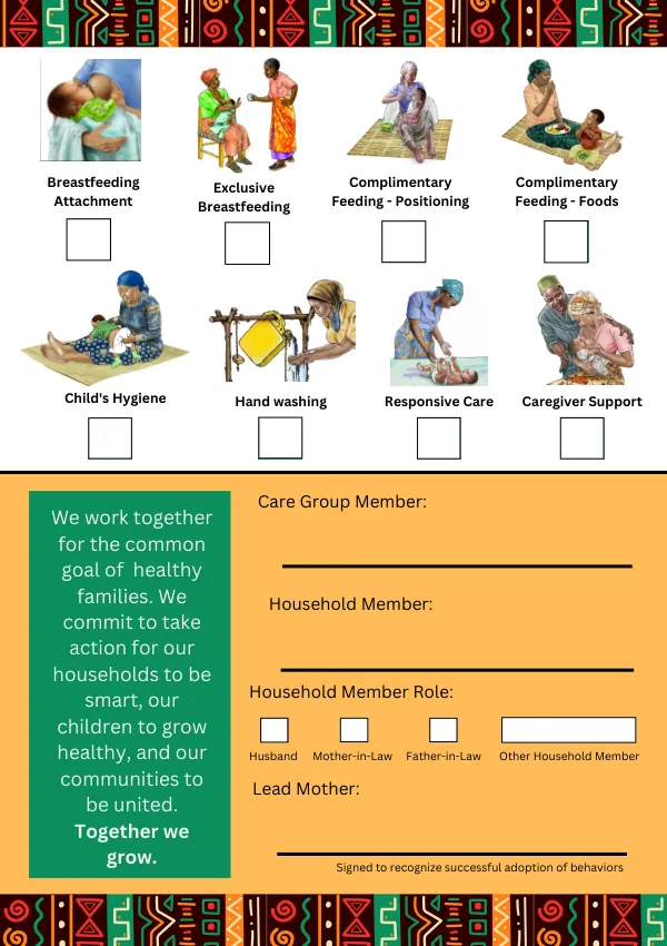 HCD Zimbabwe Care Group Commitment Card (English)