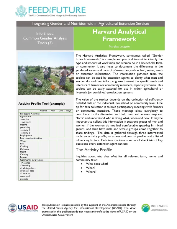 Harvard Analytical Framework Information Sheet