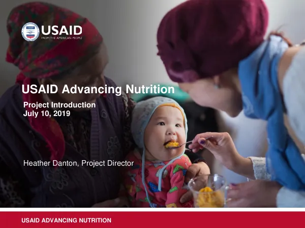 USAID Advancing Nutrition Project Overview Webinar