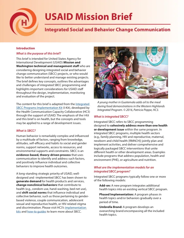 Integrated SBCC Brief for USAID Staff