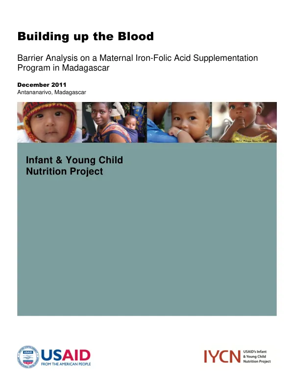 IYCN Barrier Analysis: Maternal Iron-Folic Acid Supplementation in Madagascar