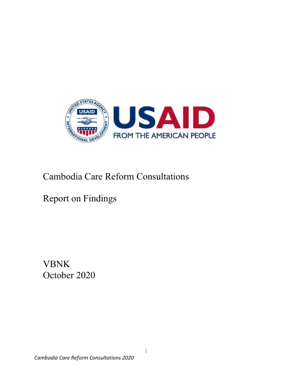 Cambodia care reform consultation : report on findings
