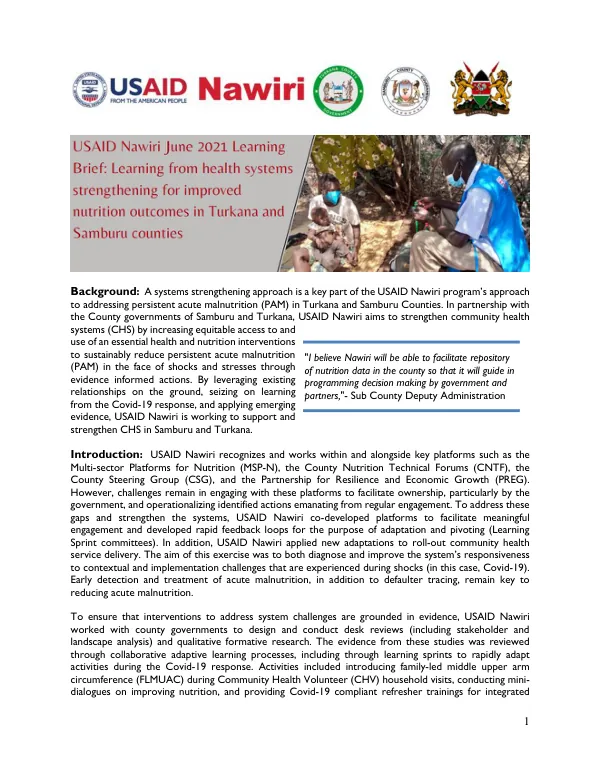 Learning from Health Systems Strengthening Report