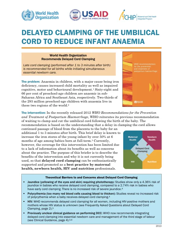 PPH Briefer: Delayed Cord Clamping (DCC)