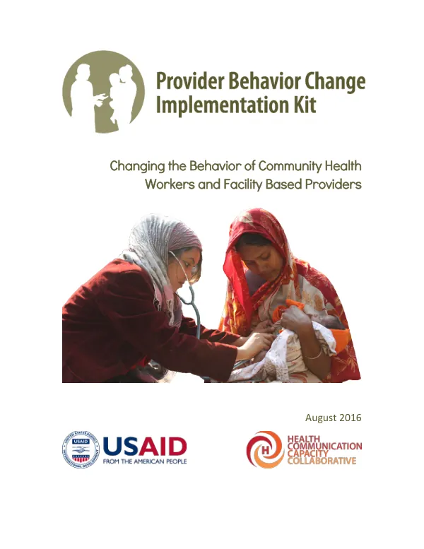 Provider Behavior Change Implementation Kit Introduction