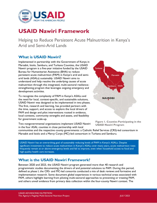 USAID Nawiri Framework: Reducing Acute Malnutrition in Kenya's Arid and Semi-Arid Lands